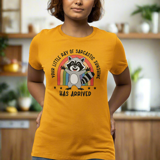 Sarcastic Ray Of Sunshine Raccoon Short Sleeve Tee Shirt