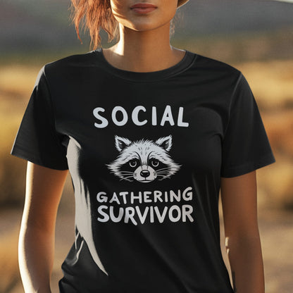 Introvert Raccoon Social Gathering Survivor Tee Shirt