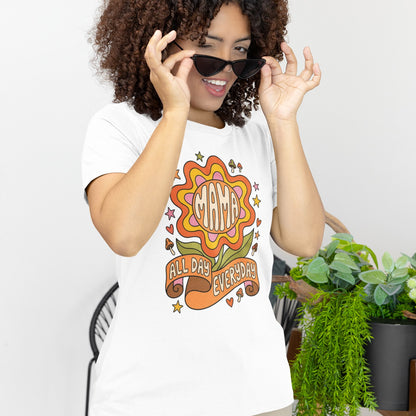Mama All Day Everyday Retro Floral Tee Shirt
