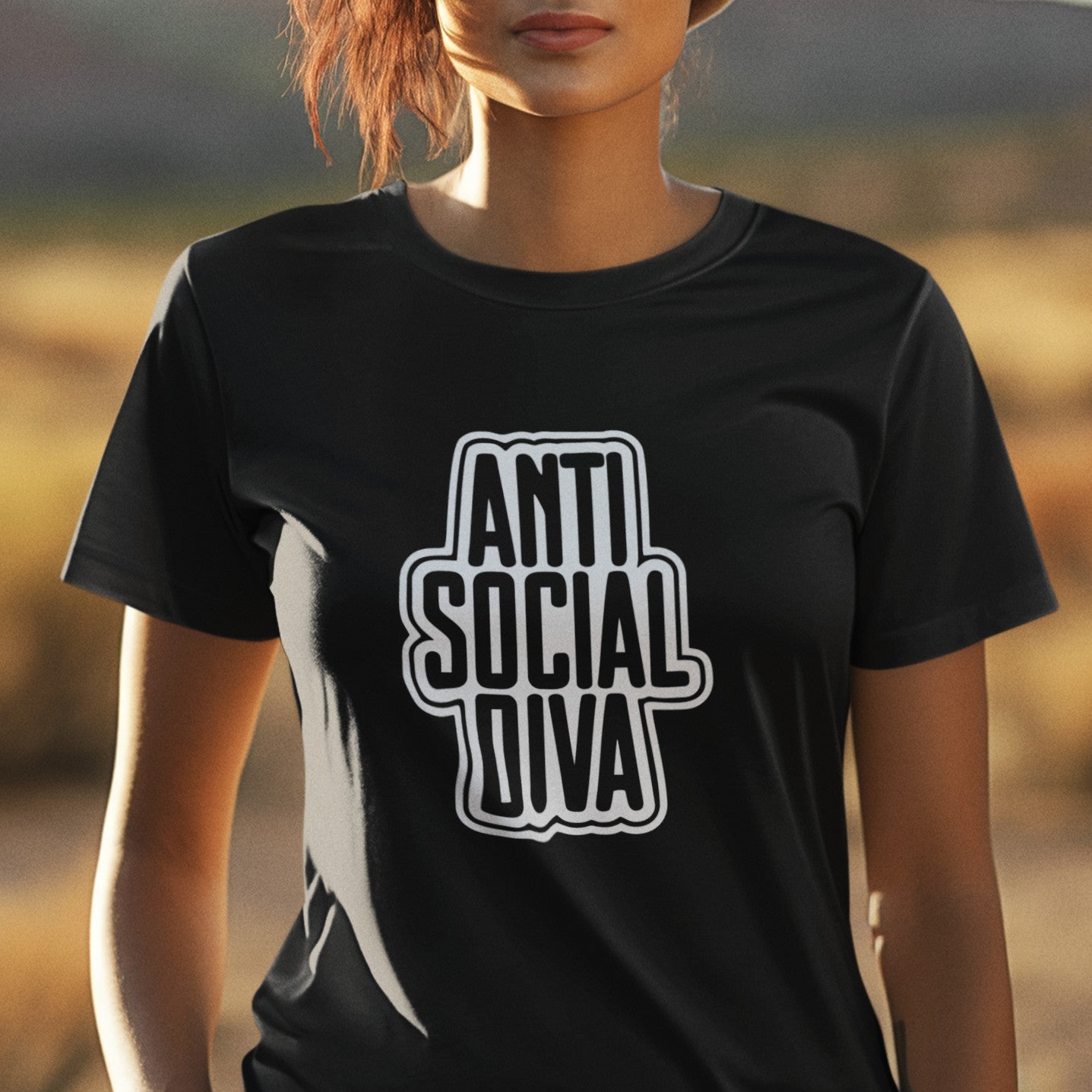 Anti Social Diva Introvert Typography Tee Shirt