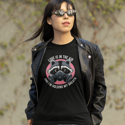 Raccoon Love Is In The Air Anti-Valentine Short Sleeve Tee Shirt