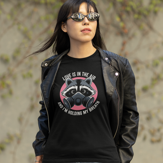 Raccoon Love Is In The Air Anti-Valentine Short Sleeve Tee Shirt