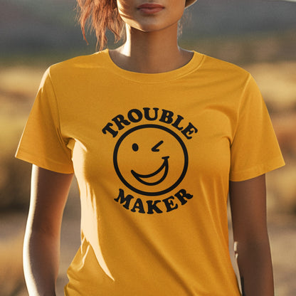 Flirty Troublemaker Winking Smile Tee Shirt