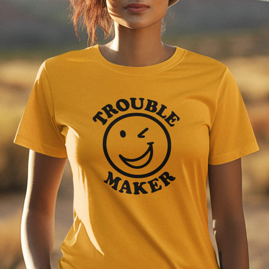 Flirty Troublemaker Winking Smile Tee Shirt