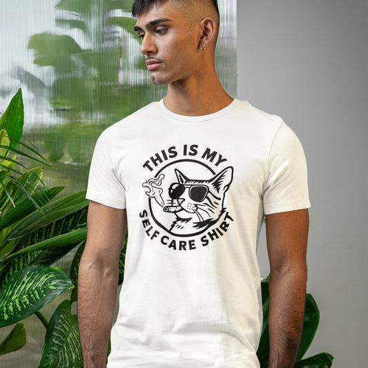 "This Is My Self Care Shirt" Cat Graphic Tee
