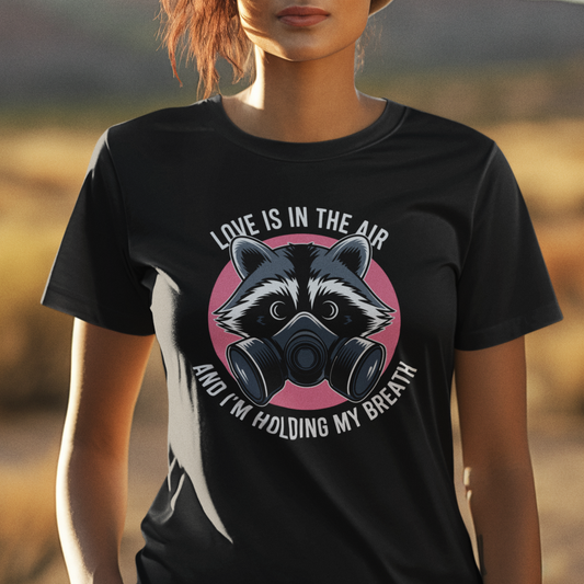 Raccoon Love Is In The Air Anti-Valentine Short Sleeve Tee Shirt