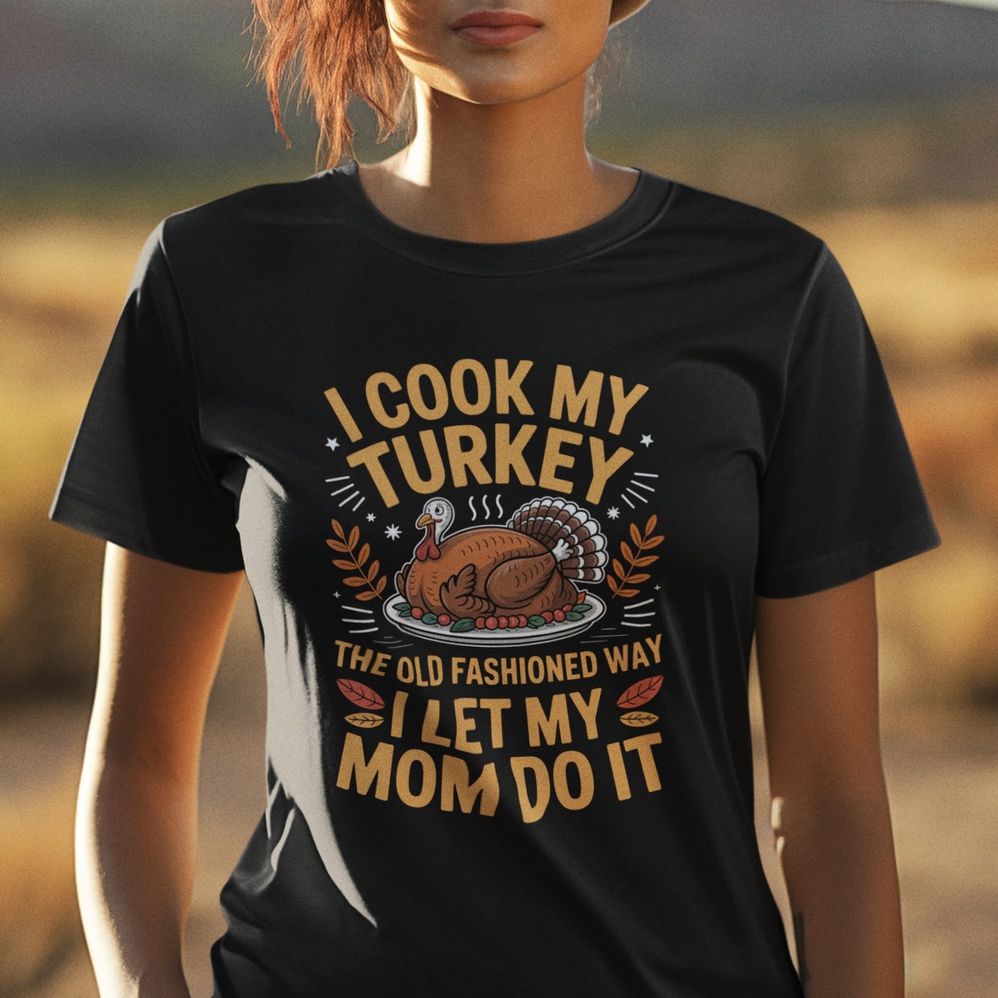 Funny Thanksgiving Turkey The Old Fashioned Way Short Sleeve Tee Shirt