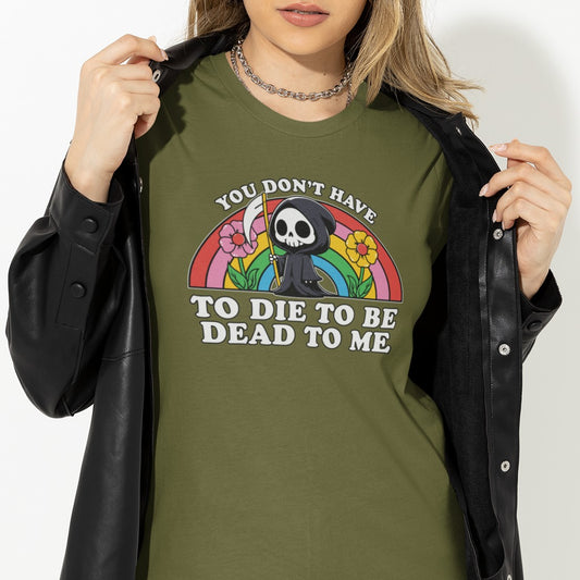Grim Reaper Rainbow Graphic T-Shirt