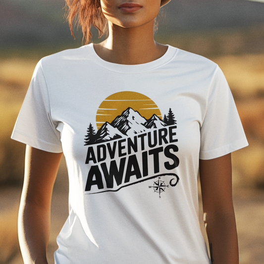 Adventure Awaits Vintage Compass Tee Shirt