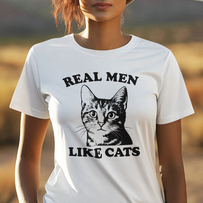 Real Men Like Cats Short Sleeve Tee Shirt