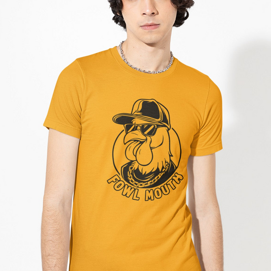 Fowl Mouth T‑Shirt — Funny Chicken Graphic Tee with Sunglasses & Cap