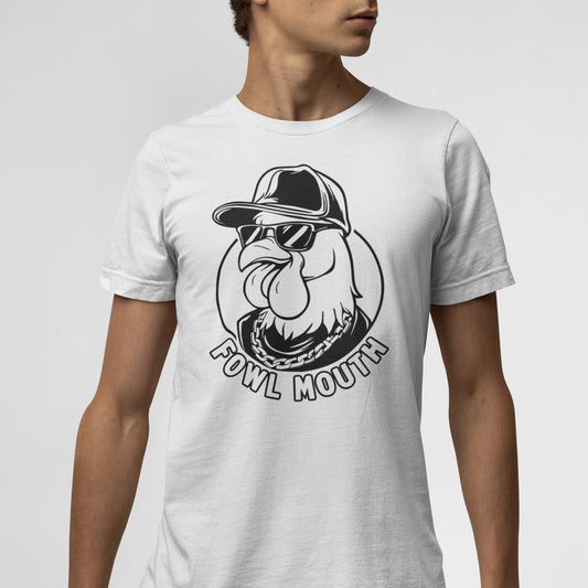 Fowl Mouth T‑Shirt — Funny Chicken Graphic Tee with Sunglasses & Cap