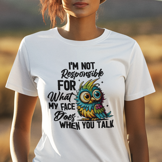 Quirky Owl With Sarcastic Attitude Short Sleeve Tee Shirt