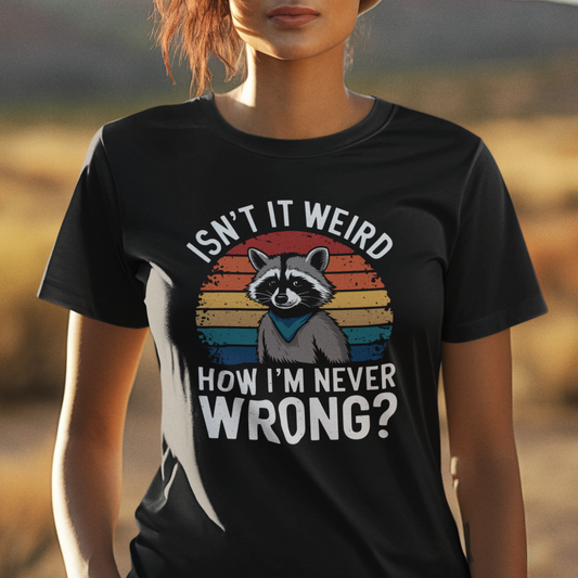 Funny Raccoon With An Attitude Retro Sunset Short Sleeve Tee Shirt