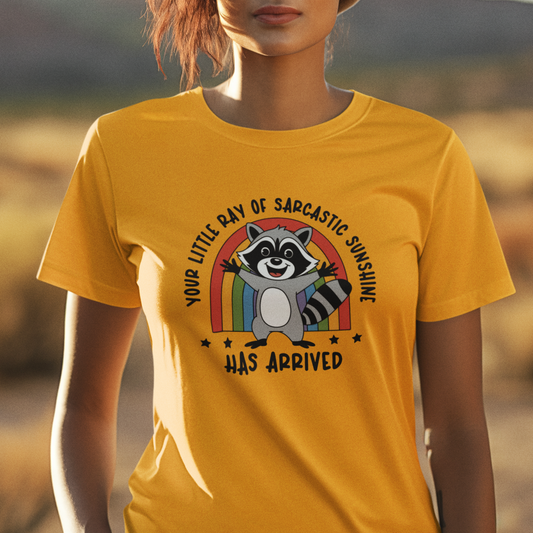 Sarcastic Ray Of Sunshine Raccoon Short Sleeve Tee Shirt