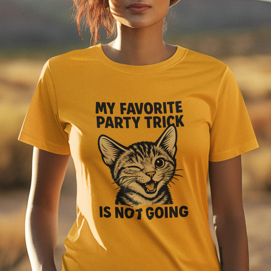 Cute Winking Cat Party Trick Short Sleeve Tee Shirt