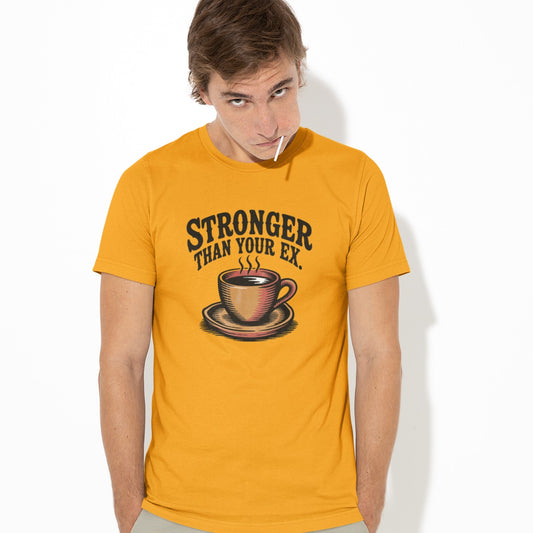 Coffee Lovers "Stronger Than Your Ex" Retro Mug Graphic Tee
