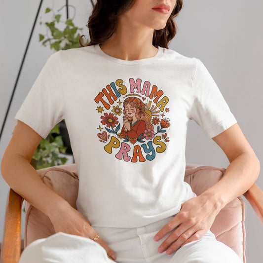 Retro Floral Prayer Tee for Moms